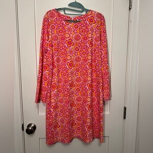 Katherine Way Greenwich Floral Pink and Orange Women's Dress 2XL